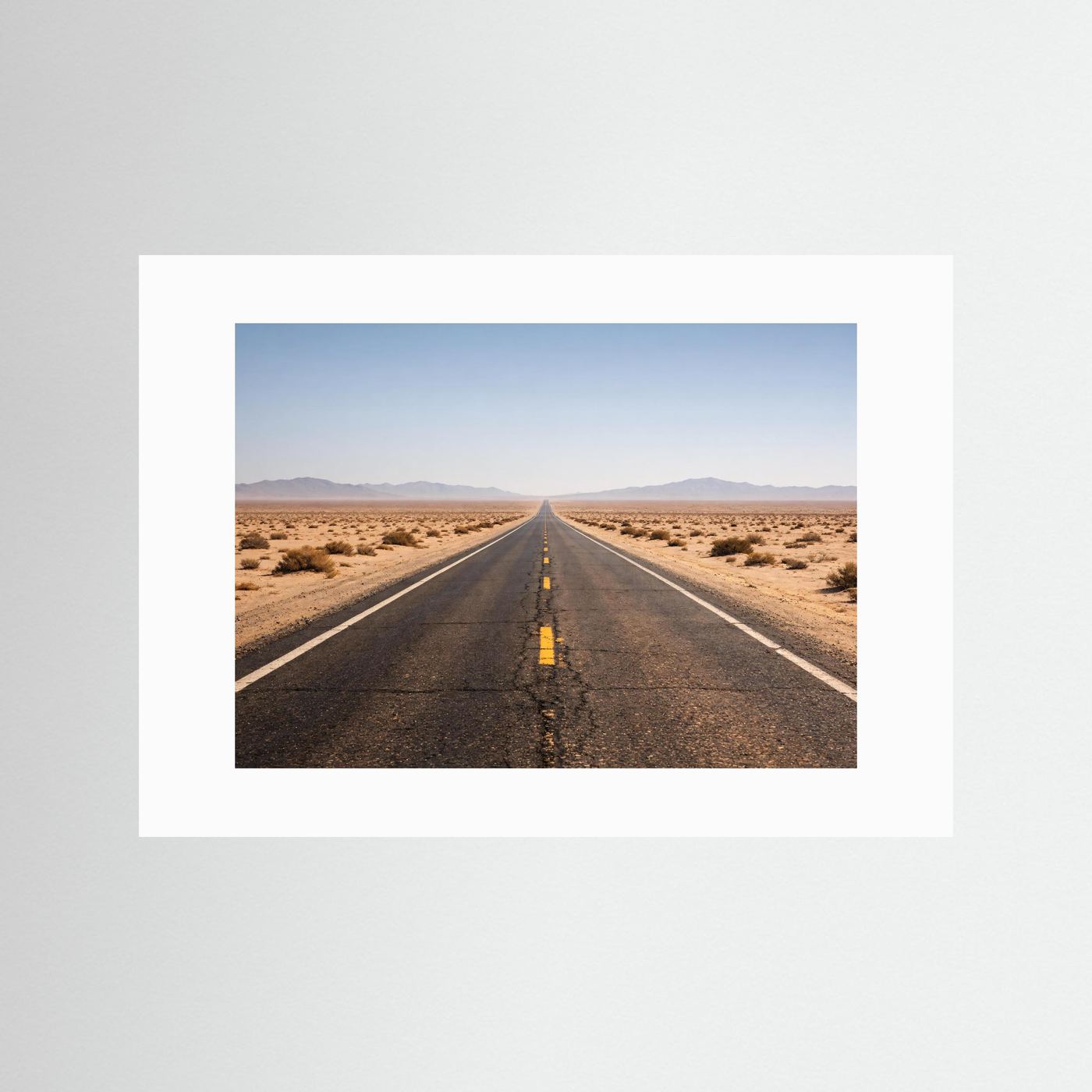 Endlose Straße in der Wüste | Panorama Highway & Natur Poster Querformat
