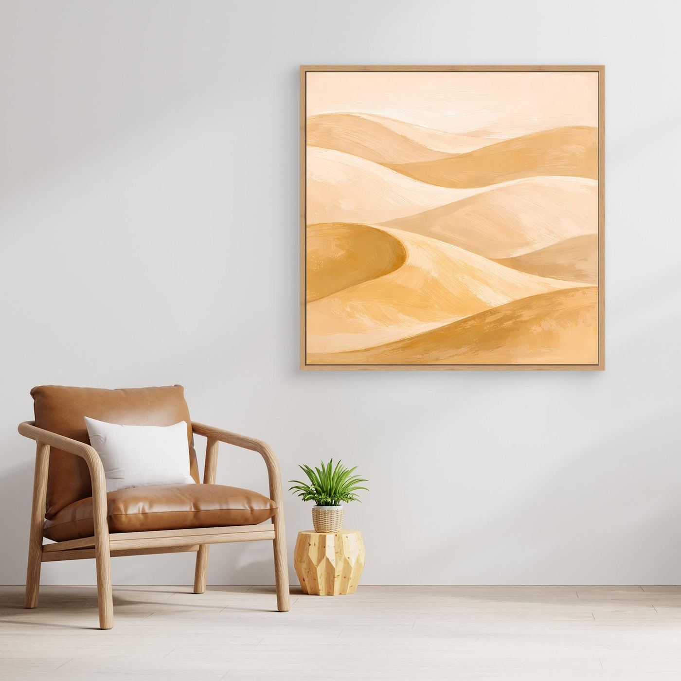 Leinwand Sanfte Wüstendünen im Abendlicht | Abstraktes Sahara Wandbild