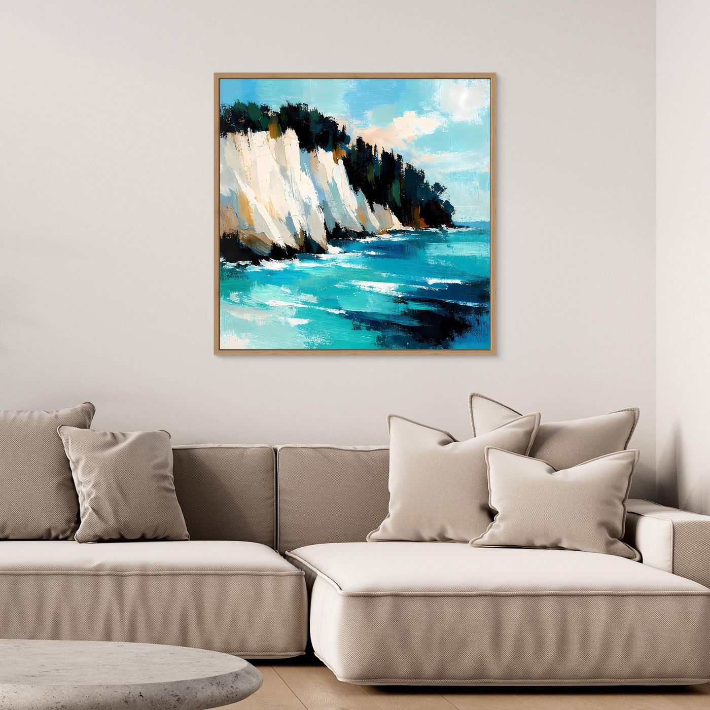 Leinwand Monumentale Kreidefelsen am Meer | Abstraktes Küsten Wandbild Rügen