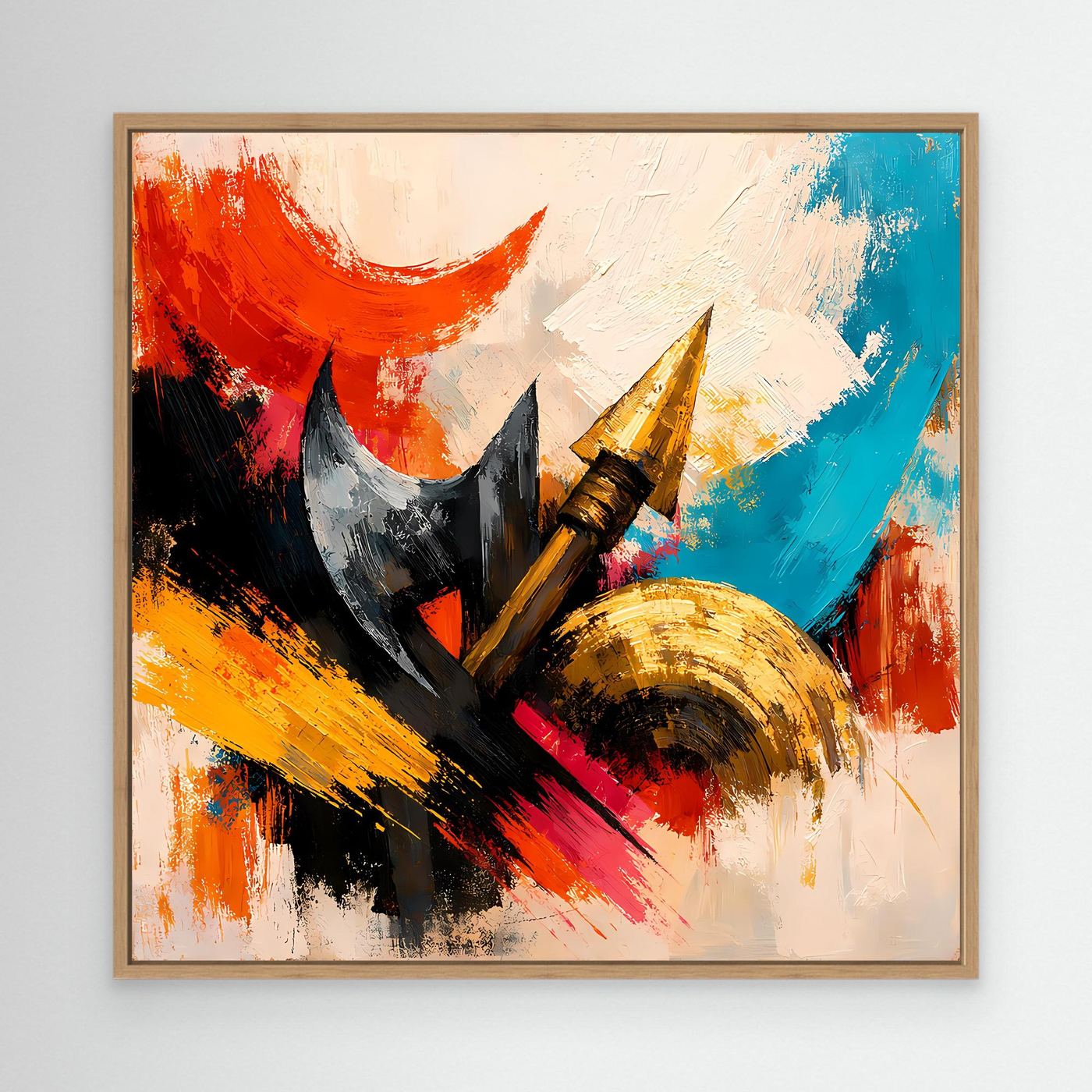 Premium Leinwand Abstrakte Wikinger Waffen | Modernes Kunst Poster Historische Wanddeko