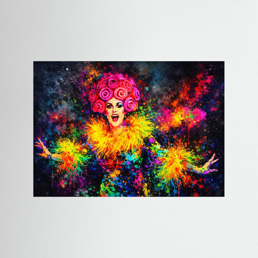 Extravagante Farbexplosion | Moderner Kunst Print Querformat Wandbild