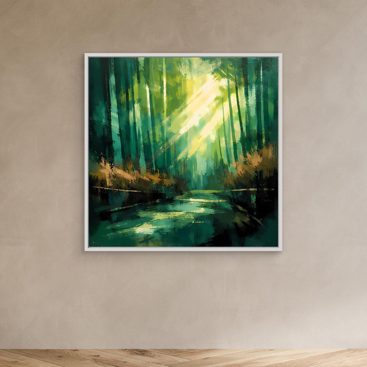 Leinwand Lichtdurchfluteter Zauberwald | Abstraktes Natur Wandbild