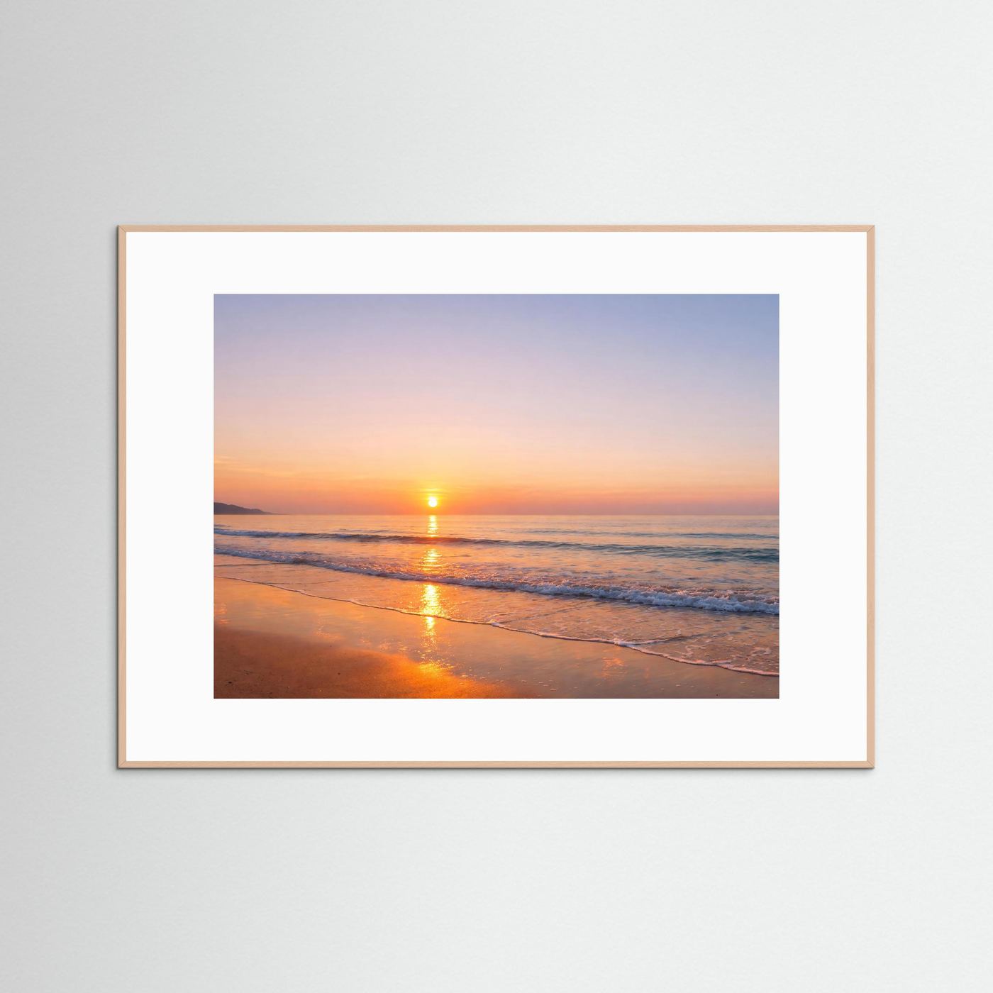 Goldener Sonnenuntergang am Meer | Küsten-Panorama Naturposter Querformat