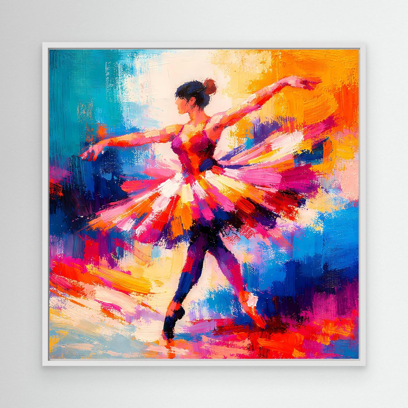 Leinwand Elegante Ballerina beim Tanz | Abstraktes Ballett & Musik Wandbild