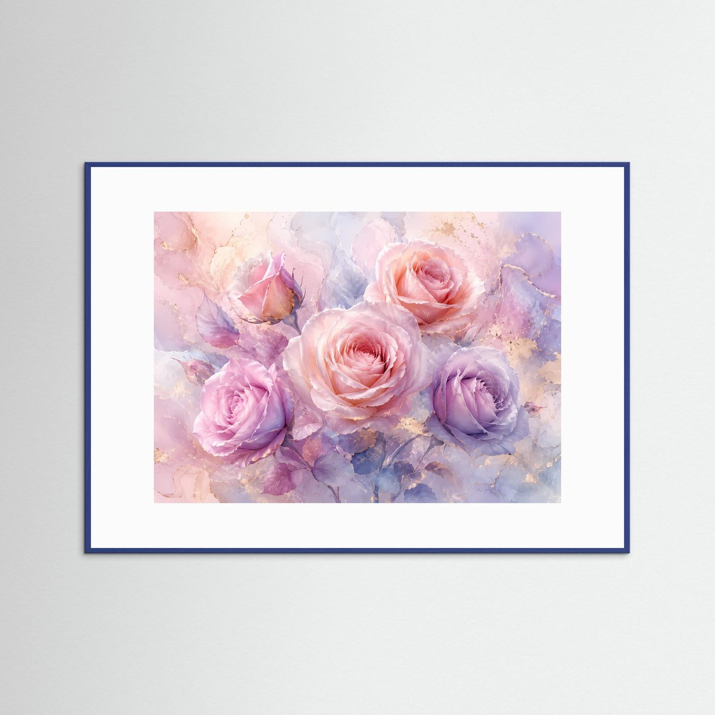 Rosen Poster Pastell | Zarte Rosenblüten in Rosa & Flieder | Florale Wandkunst | Modernes Blumenbild | Leinwand | Premium Wall Art