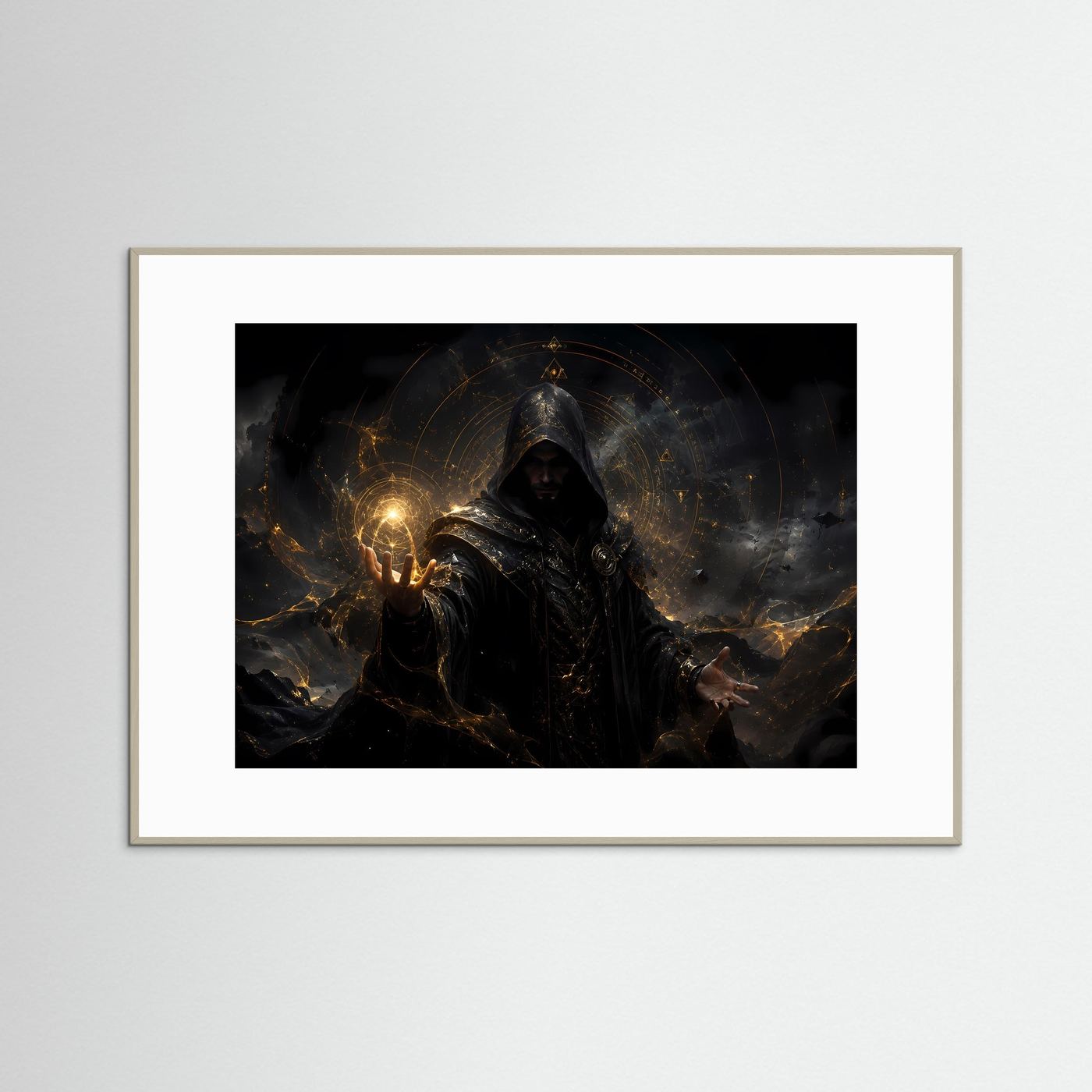 Magie der Schatten & Licht | Episches Fantasy Zauberer Poster im Dark Fantasy Stil