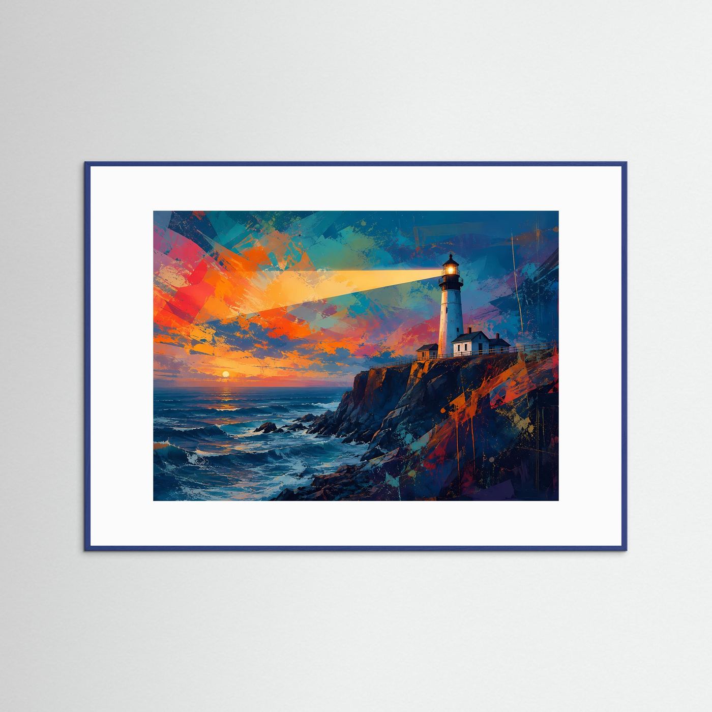 Leuchtturm im Abendlicht | Maritimes Panorama & Kunstdruck Querformat