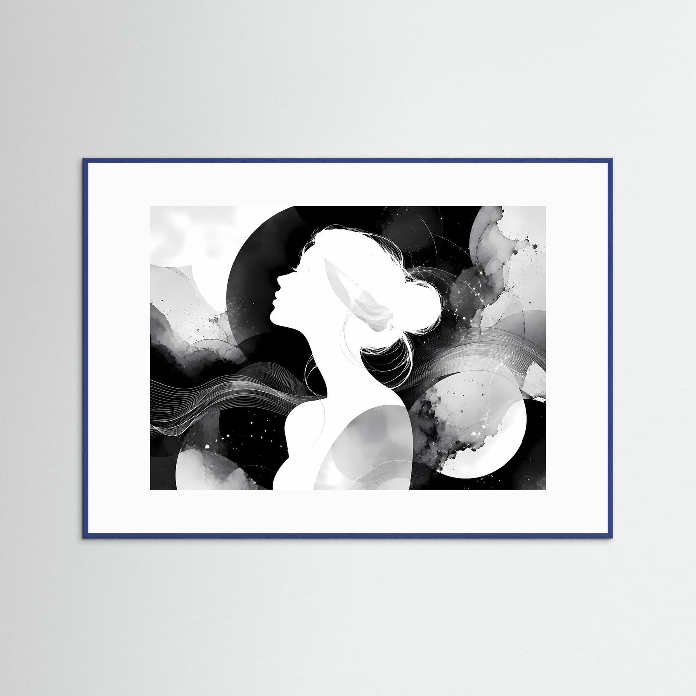 Abstrakte Frauen Silhouette Schwarz Weiß | Minimalistische Wandkunst | Modernes Line Art Poster | Elegante Monochrome Kunst | Zeitlose Leinwand