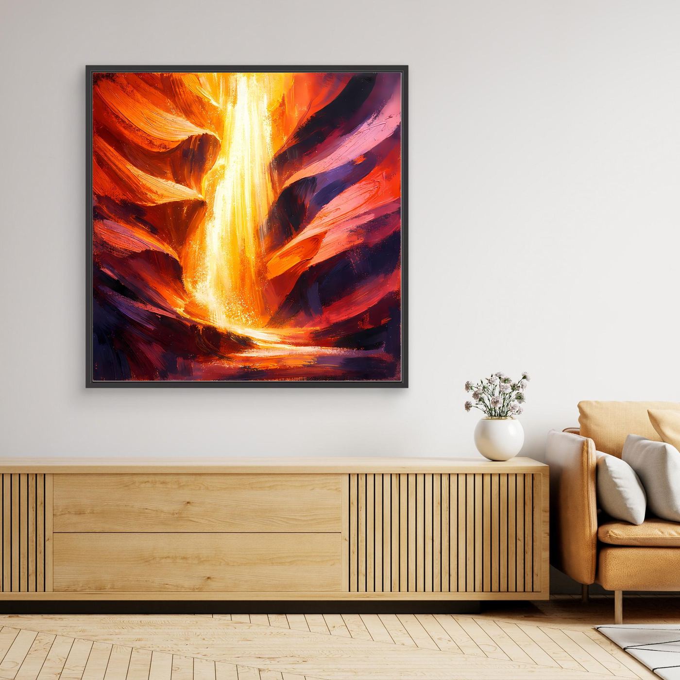 Leinwand Abstraktes Antelope Canyon Lichtspiel | Majestätisches Felsenschlucht Wandbild