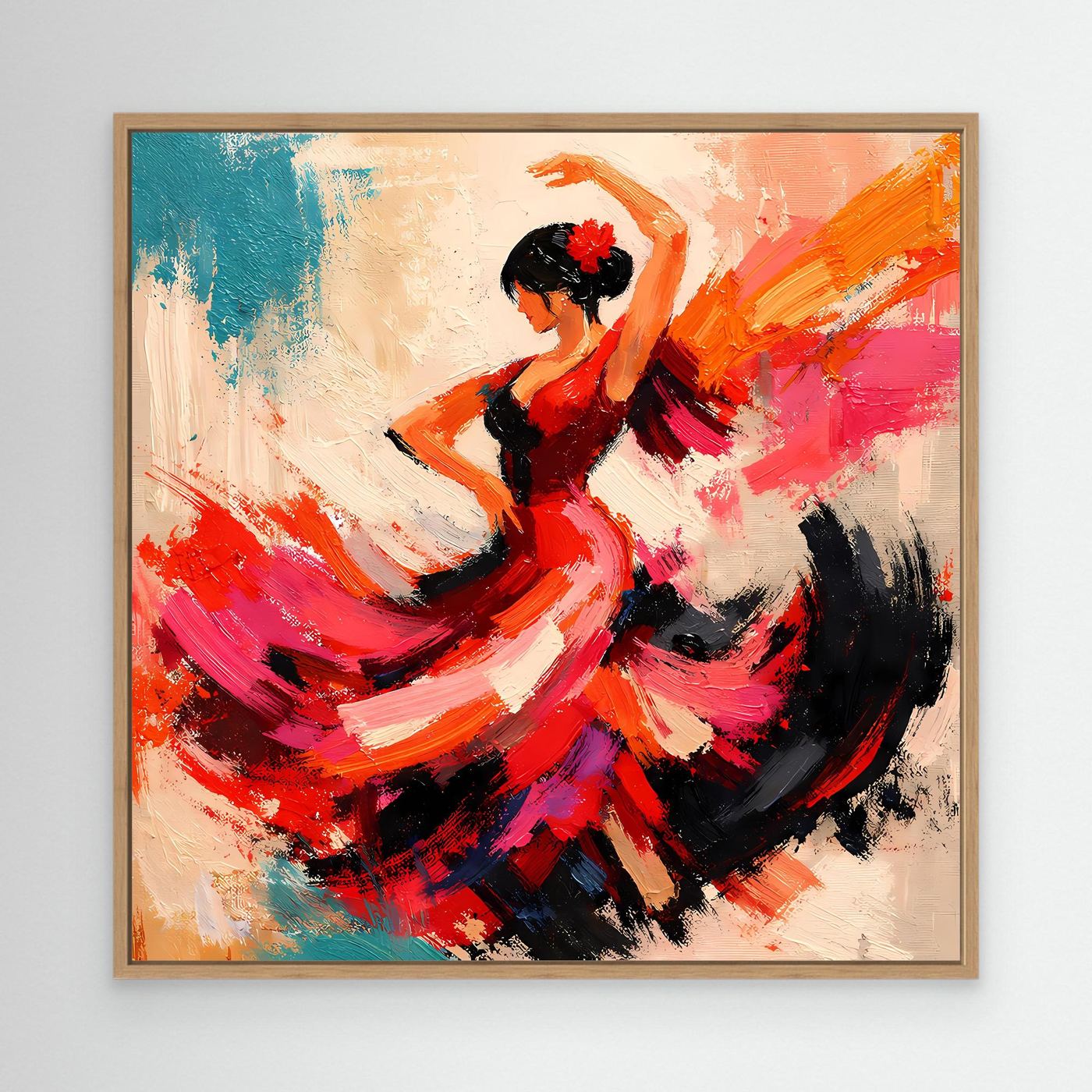 Premium Leinwand Flamenco Tänzerin Abstrakt | Modernes Kunst Poster Spanische Wanddeko