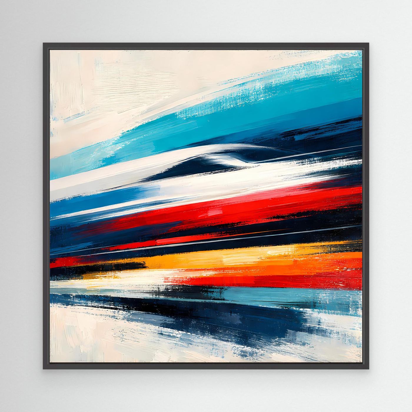 Leinwand Dynamischer Hochgeschwindigkeitszug | Abstraktes Wandbild auf echter Leinwand