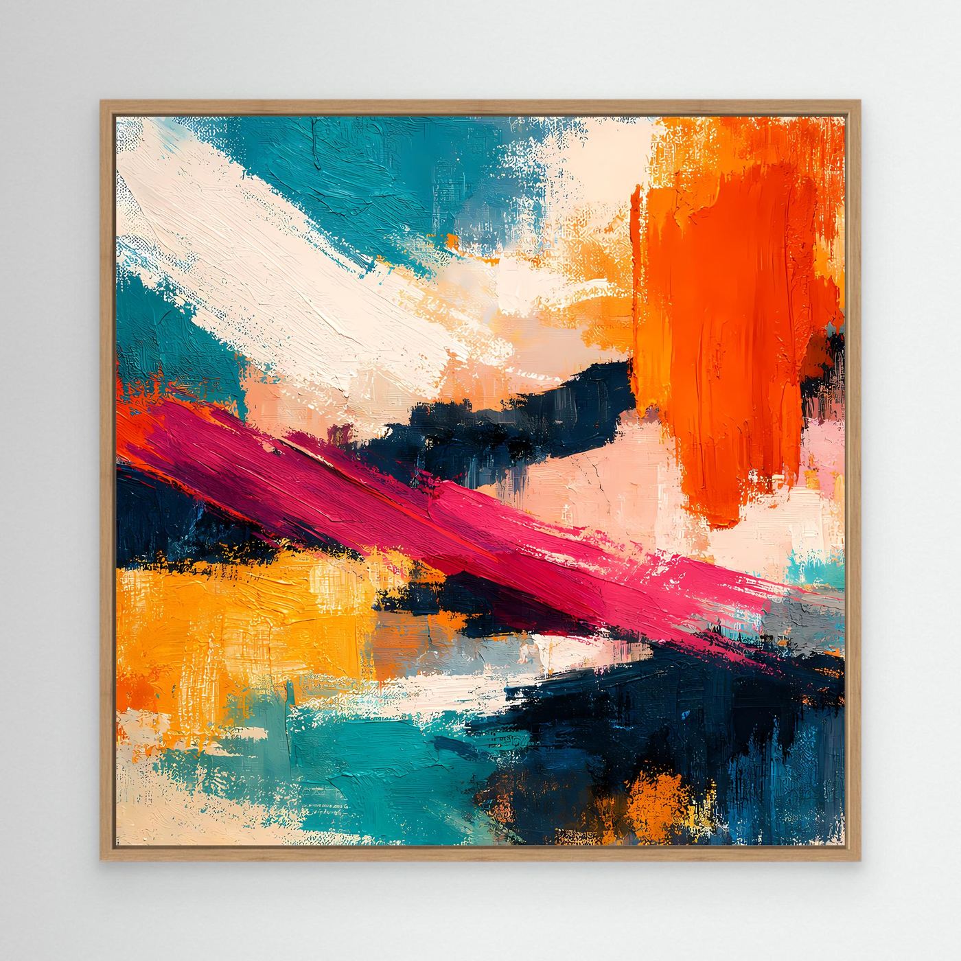 Premium Leinwand Modernes Abstraktes Gemälde | Wandbild Farbexplosion im Impasto-Stil