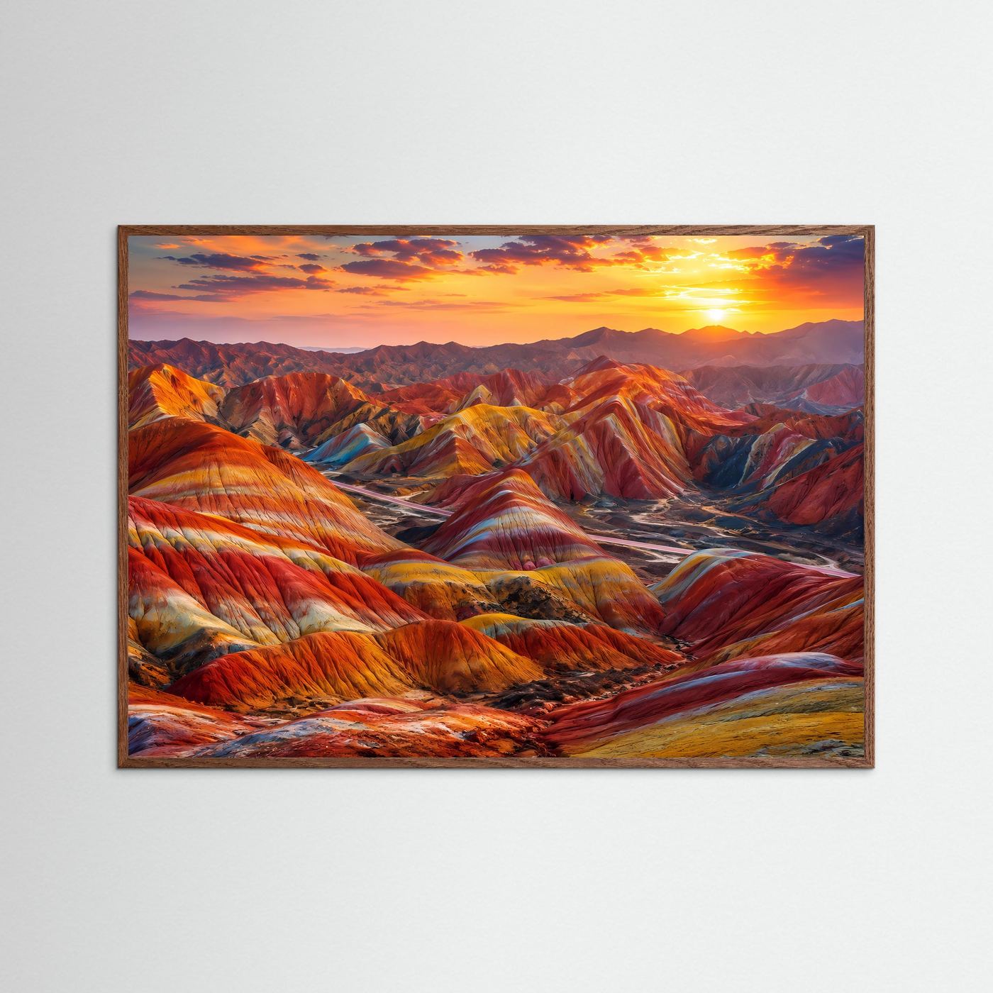 Farbenprächtige Rainbow Mountains | Zhangye Danxia & China Natur Poster
