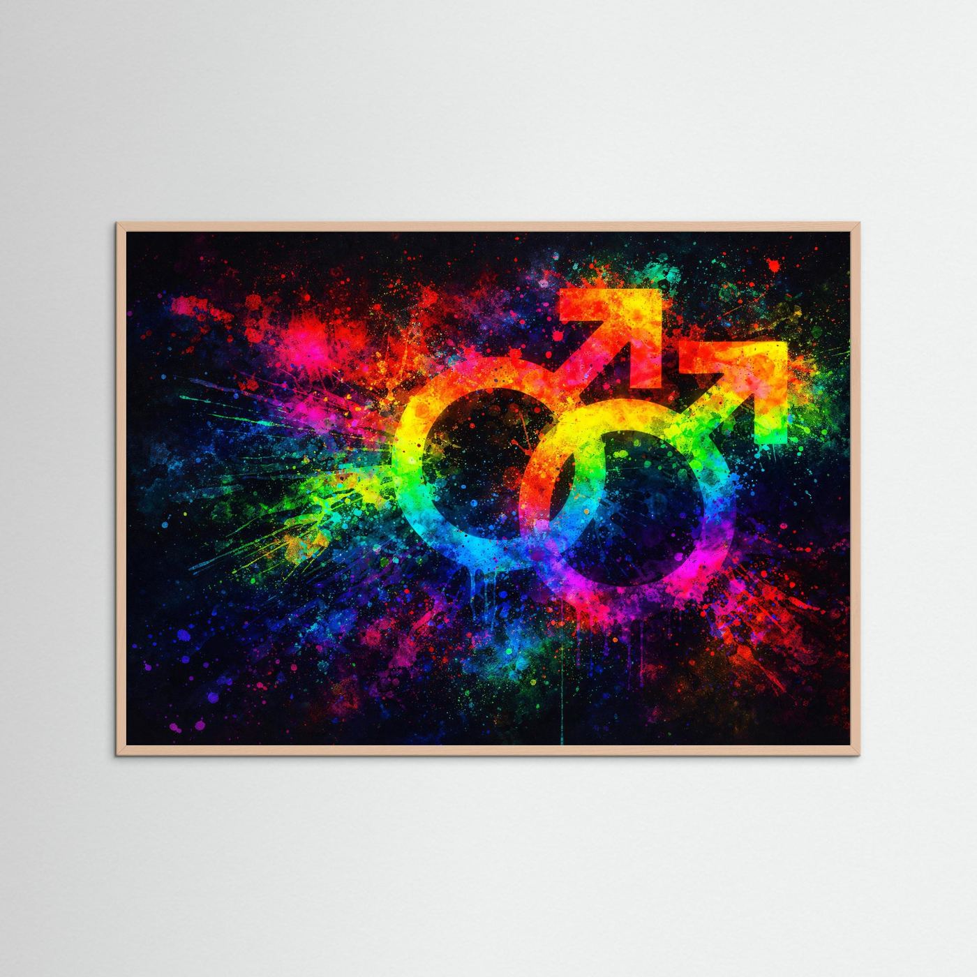 Farbenfrohe Liebe & Pride | Moderner Kunst Print Querformat Wandbild