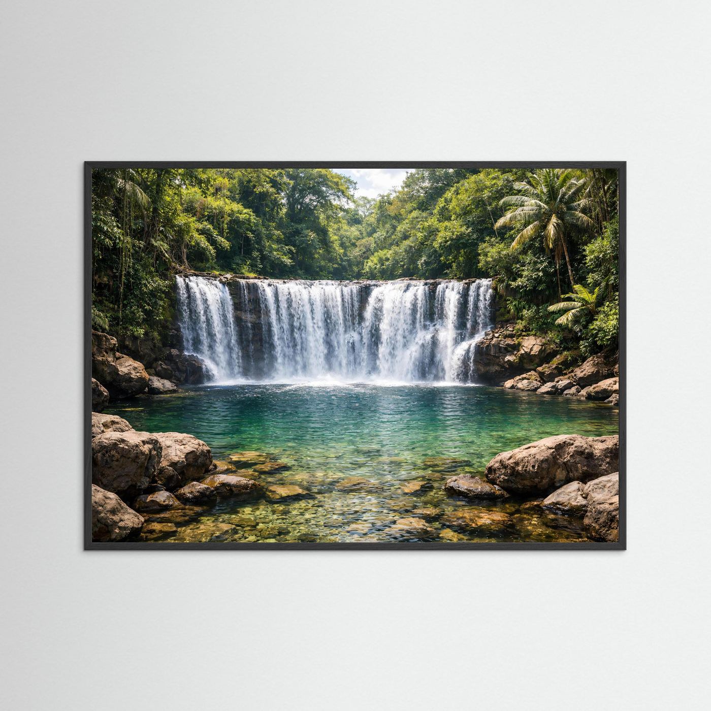 Tropischer Dschungel-Wasserfall im Paradies | Natur & Urwald Poster Querformat