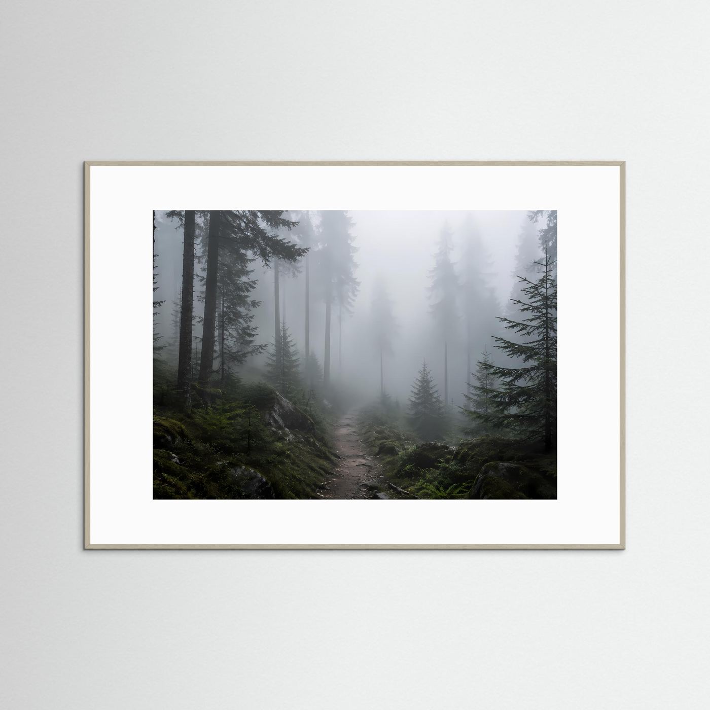 Mystischer Nebelwald | Atmosphärische Waldlandschaft Wandkunst