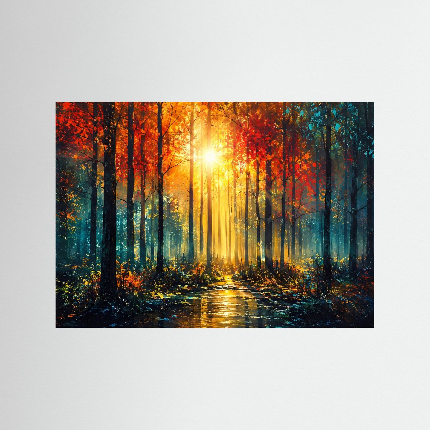 Leuchtender Herbstwald | Mystischer Wald mit goldenem Sonnenlicht