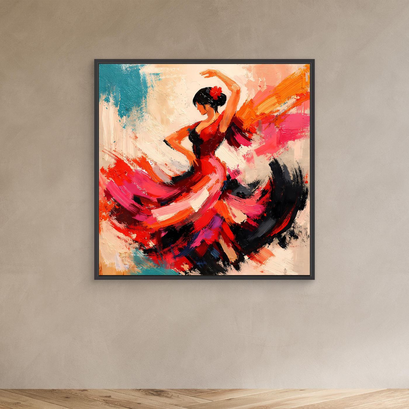 Premium Leinwand Flamenco Tänzerin Abstrakt | Modernes Kunst Poster Spanische Wanddeko