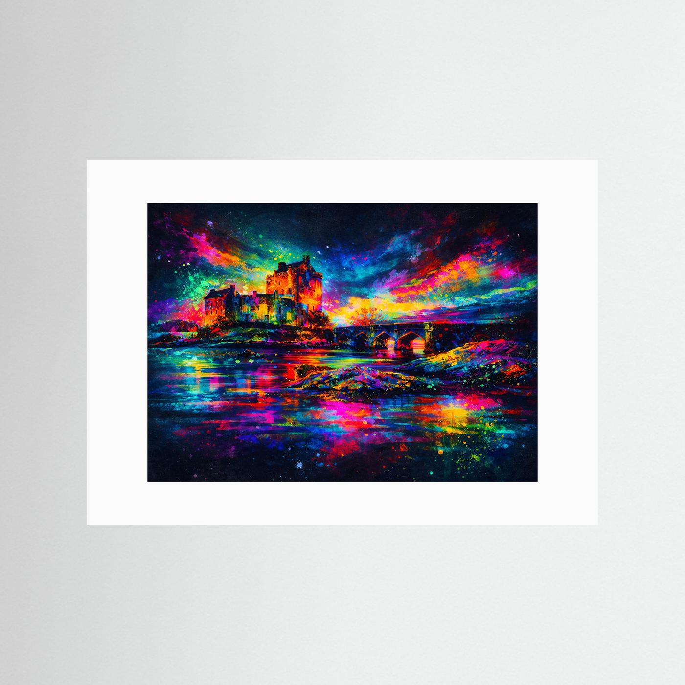 Farbgewaltiges Eilean Donan Castle | Schottland Burg & Natur Poster Querformat