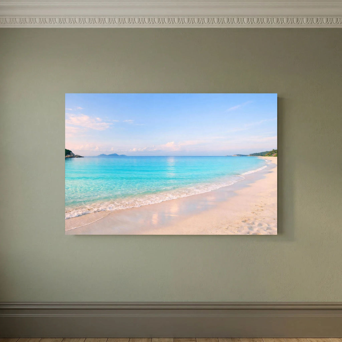 Horizontales Strand-Wandbild mit Strandblick, ungerahmter Druck an der Wand