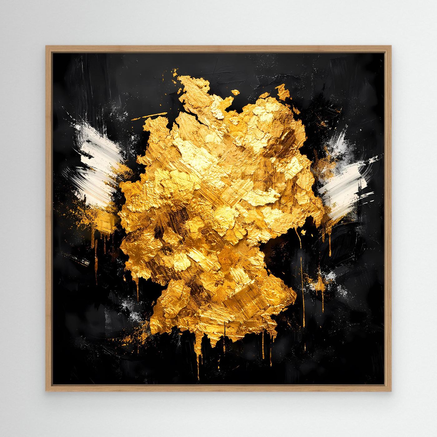 Leinwand Elegante Deutschlandkarte in Gold & Schwarz | Modernes Abstraktes Wandbild