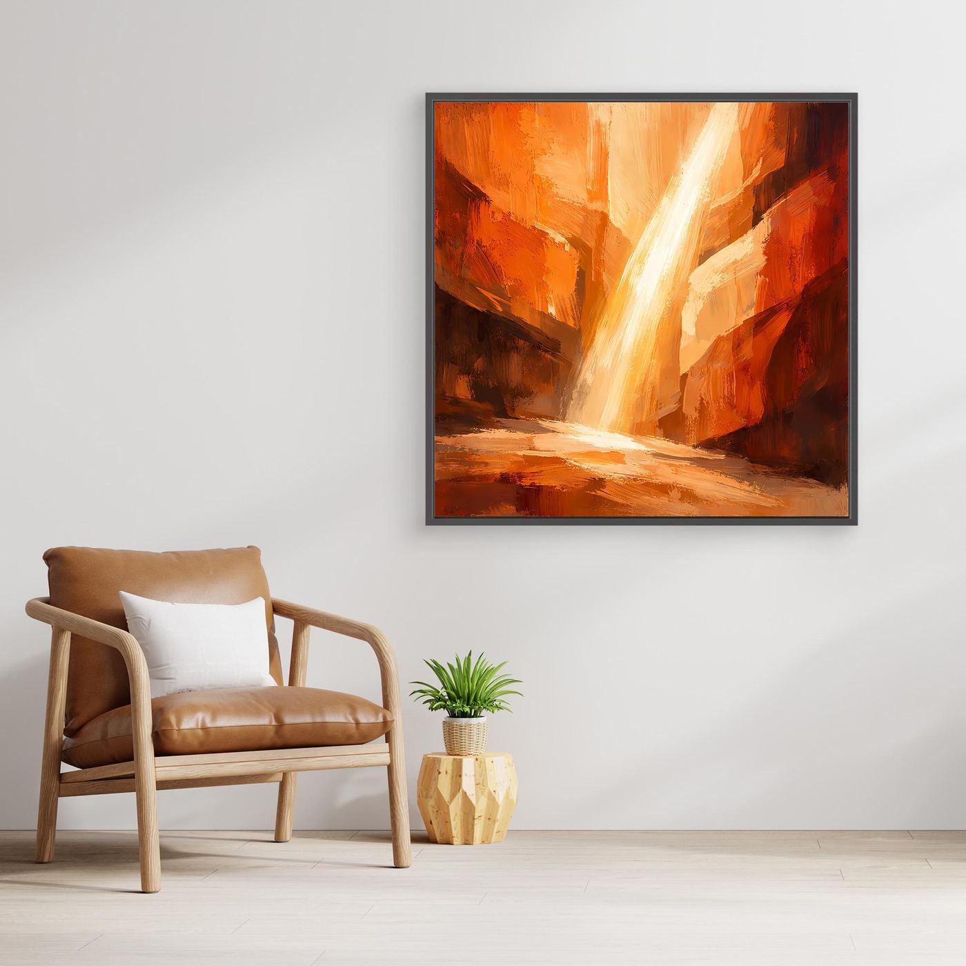 Leinwand Magischer Lichtstrahl im Canyon | Abstraktes Felsen Wandbild