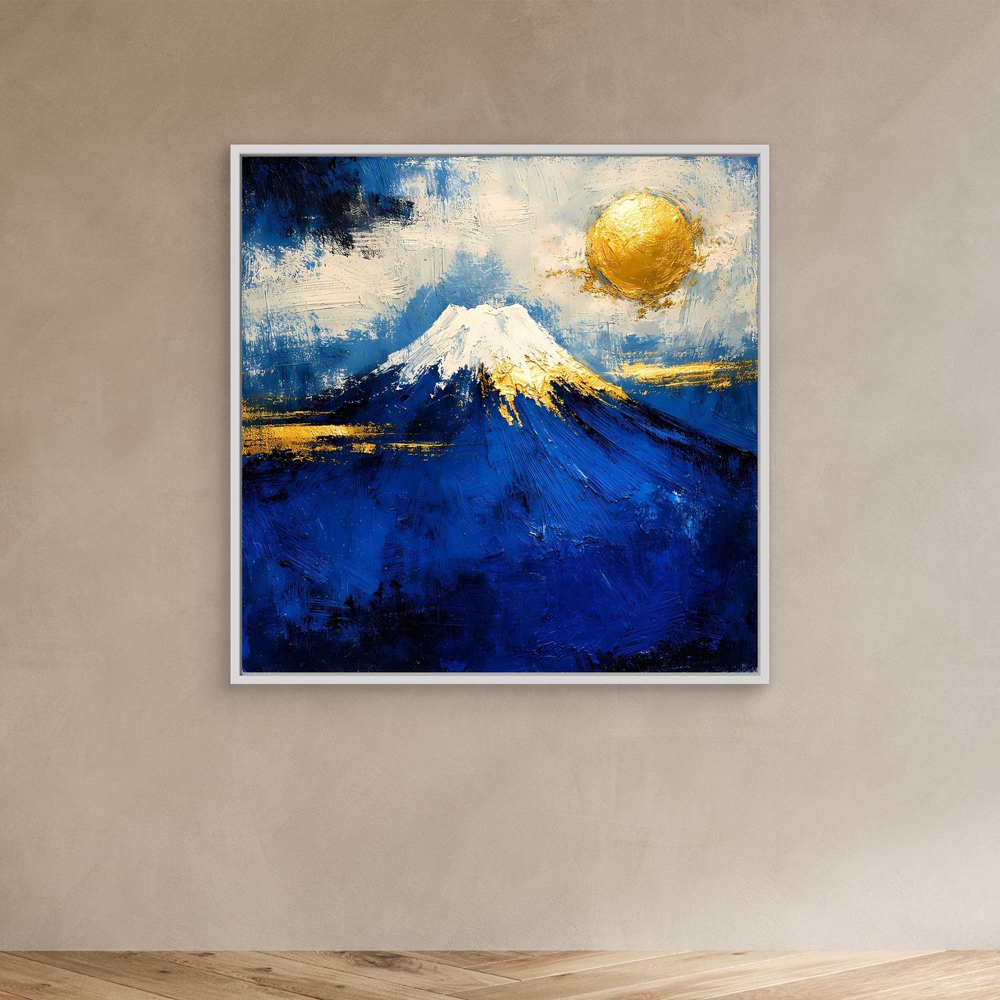 Leinwand Majestätischer Berg Fuji im Sonnenuntergang | Abstraktes Japan Wandbild Moderne Kunst