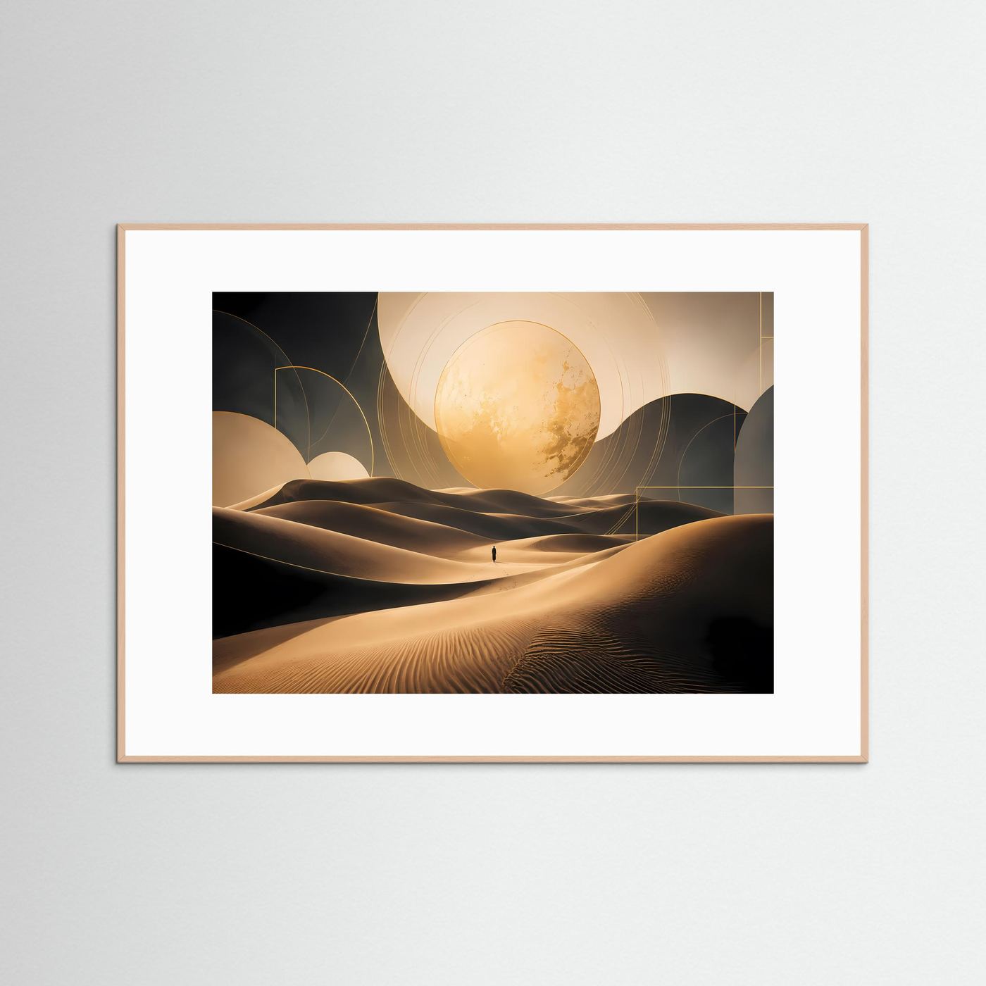 Goldene Wüste – Reise ins Unbekannte | Abstrakte Dünenlandschaft in Schwarz & Gold