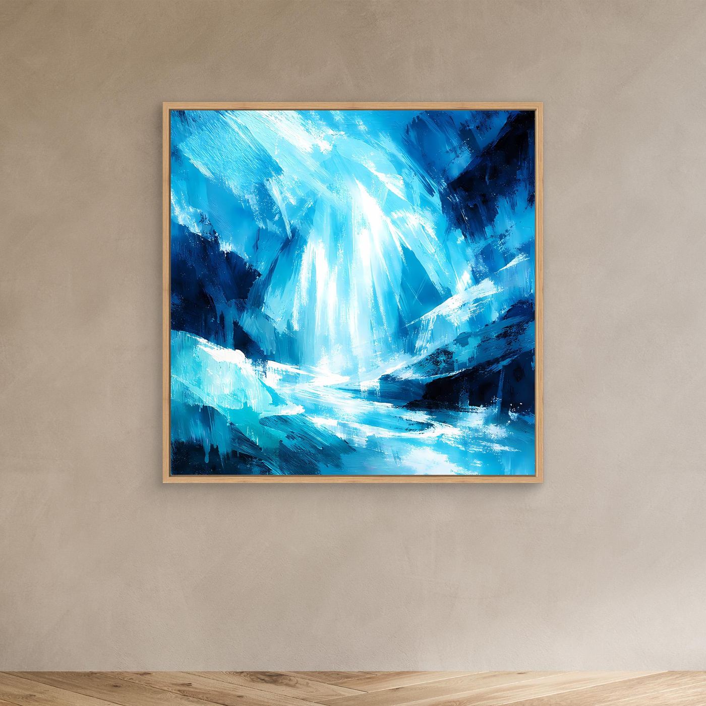 Leinwand Magischer Eiswasserfall | Abstraktes Natur Fantasy Wandbild