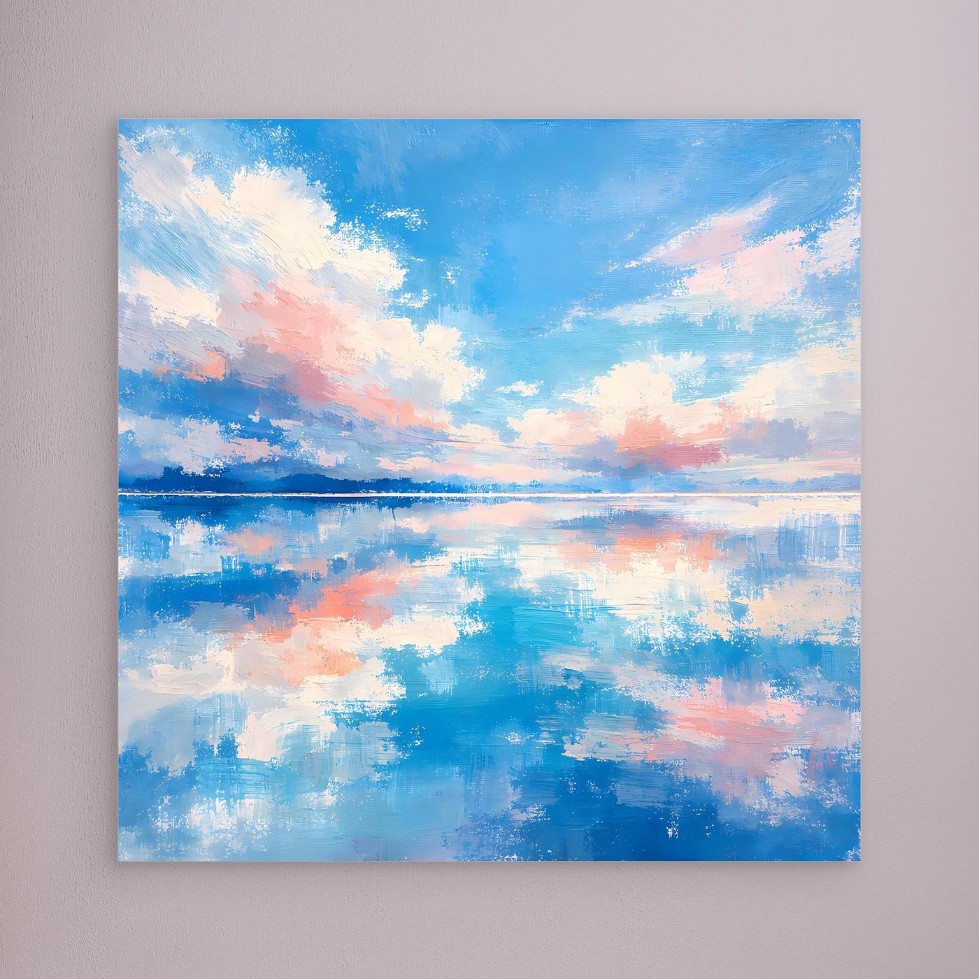 Leinwand Abstrakte Meereslandschaft mit Wolken | Modernes Wandbild auf Keilrahmen