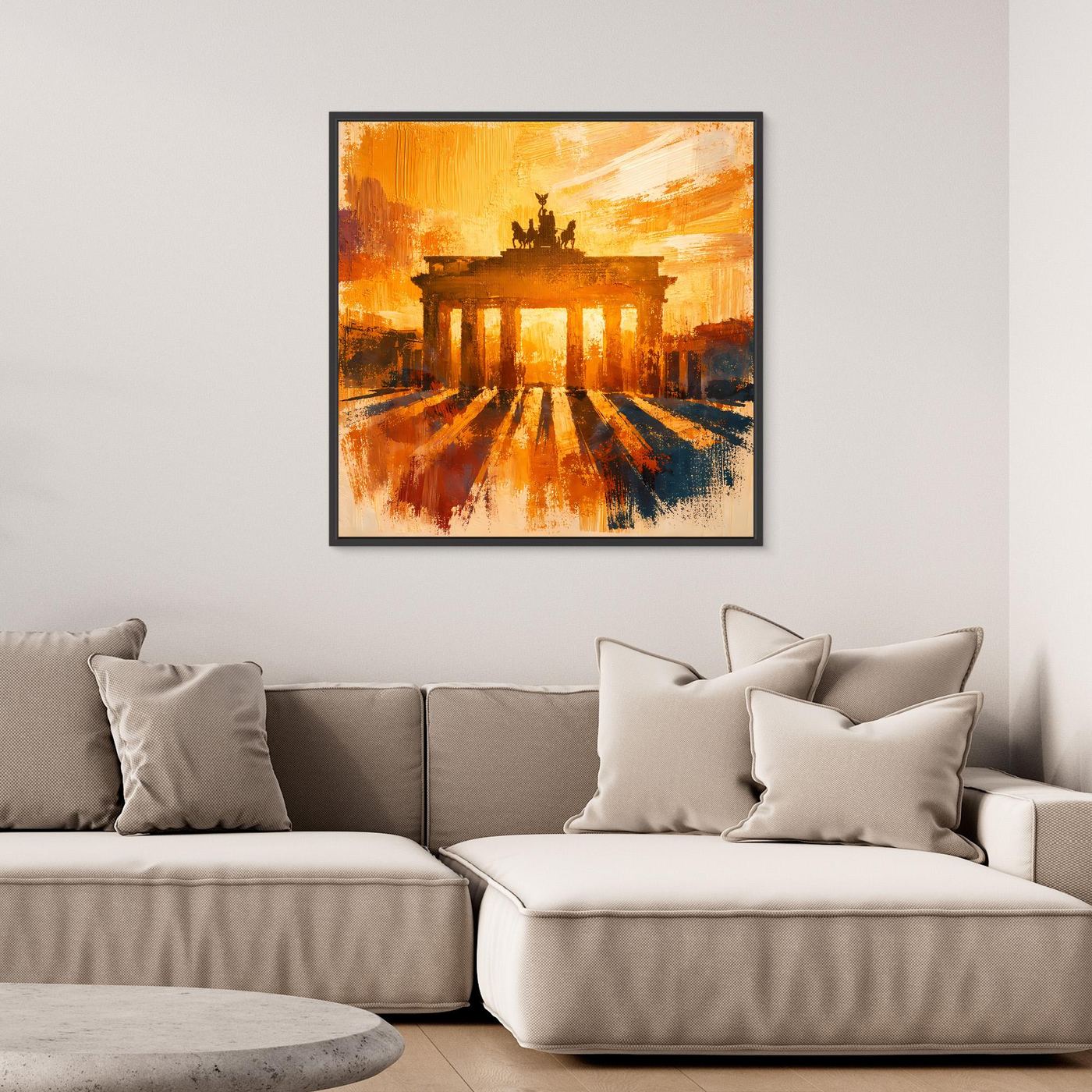 Leinwand Brandenburger Tor Goldene Abendstimmung | Abstraktes Berlin Wandbild