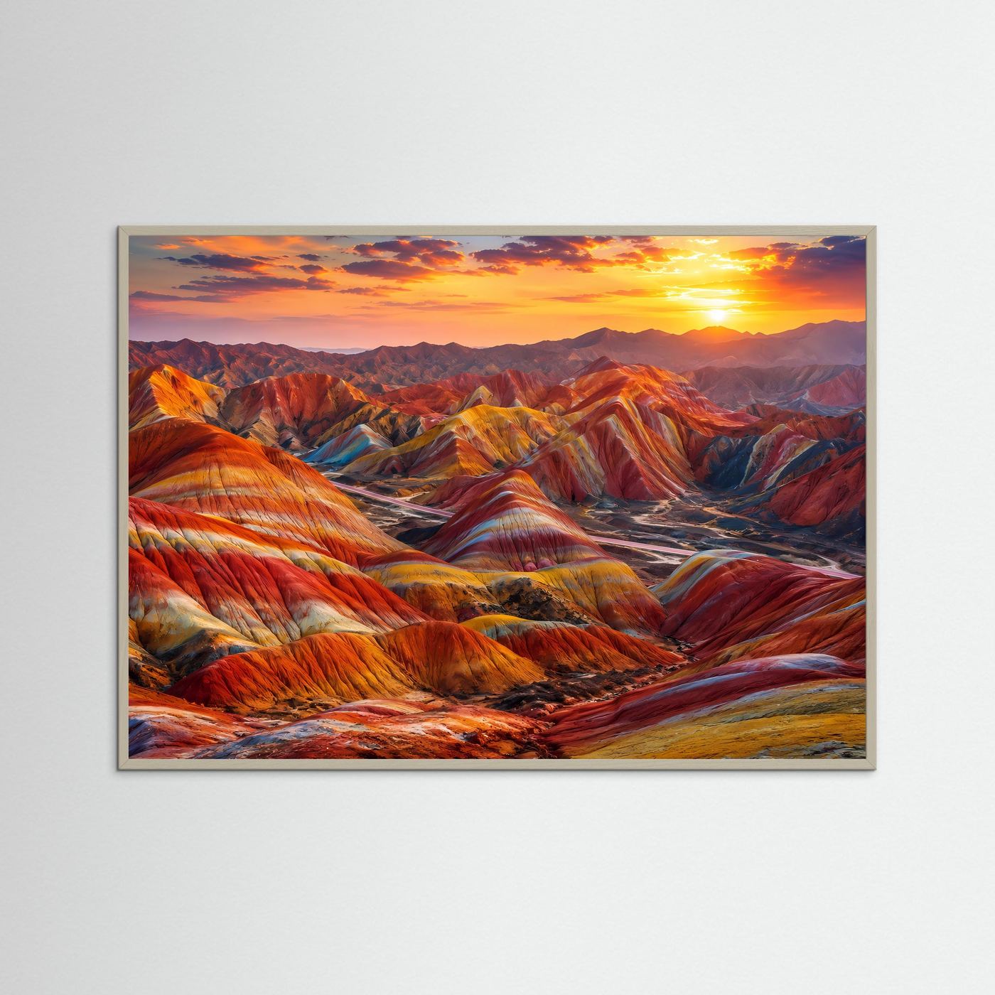 Farbenprächtige Rainbow Mountains | Zhangye Danxia & China Natur Poster