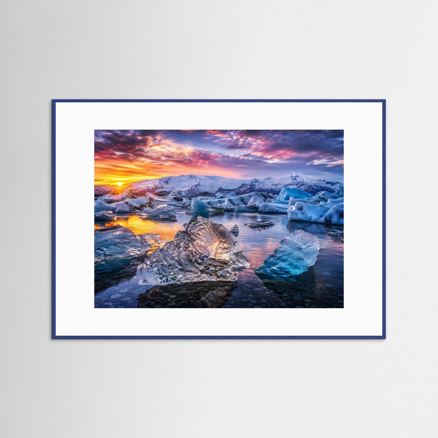 Majestätischer Gletscher bei Sonnenuntergang | Panorama Eis & Natur Poster Querformat