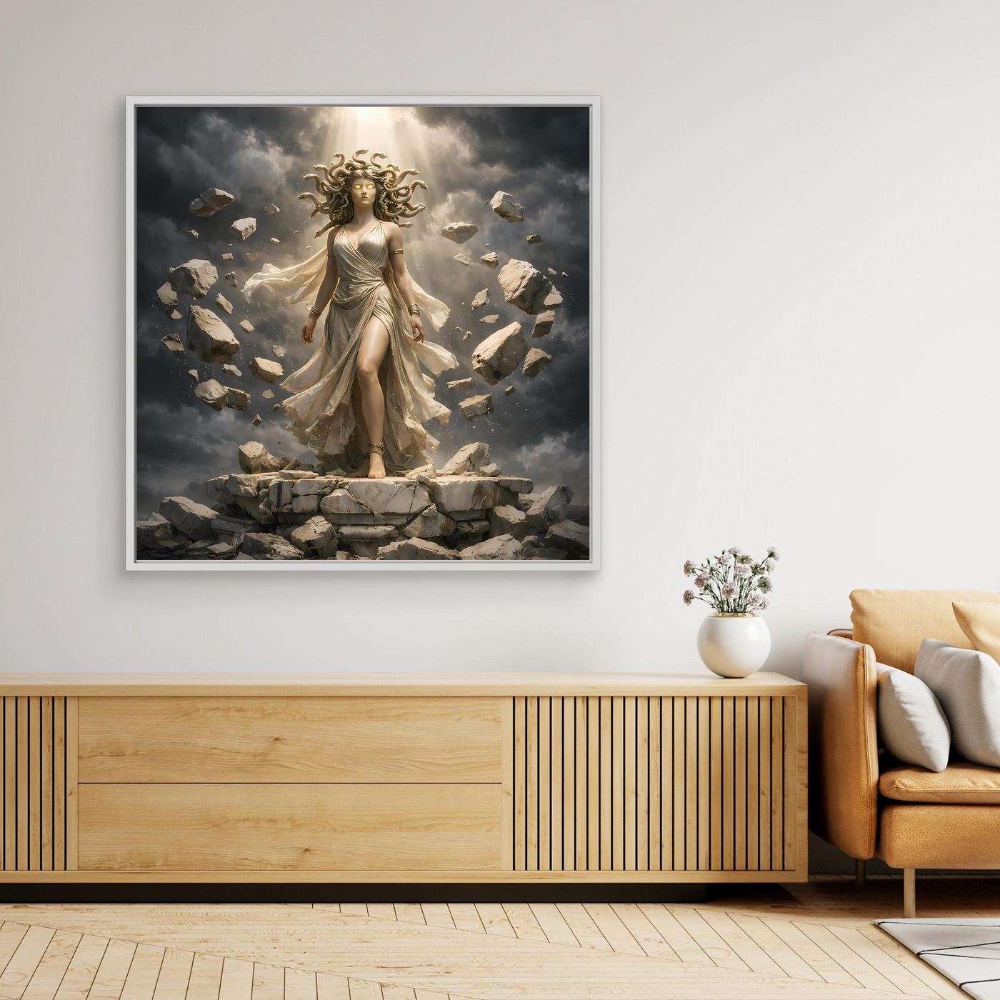 Premium Leinwand Medusa Gorgone Mythologie | Modernes Kunst Poster Fantasy Wandbild antik