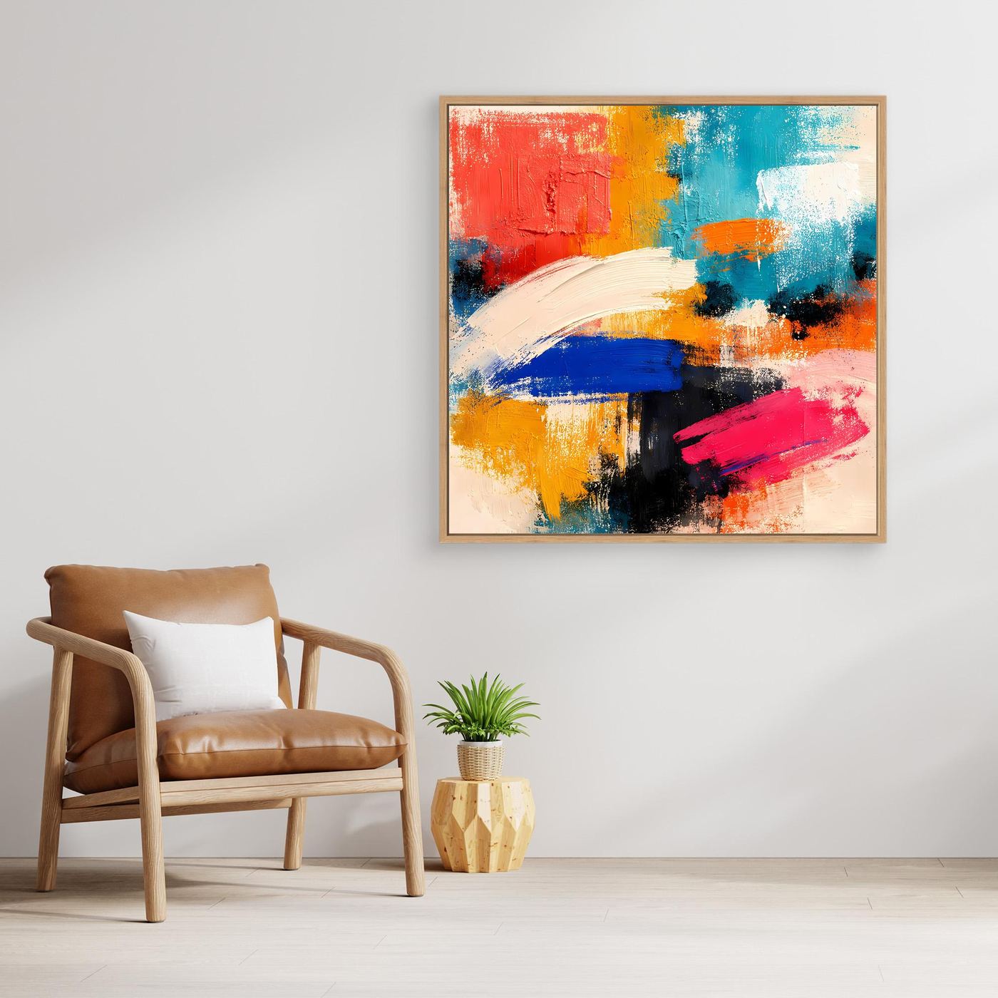 Leinwand Farbenfrohe Abstrakte Texturen | Modernes Color-Blocking Wandbild