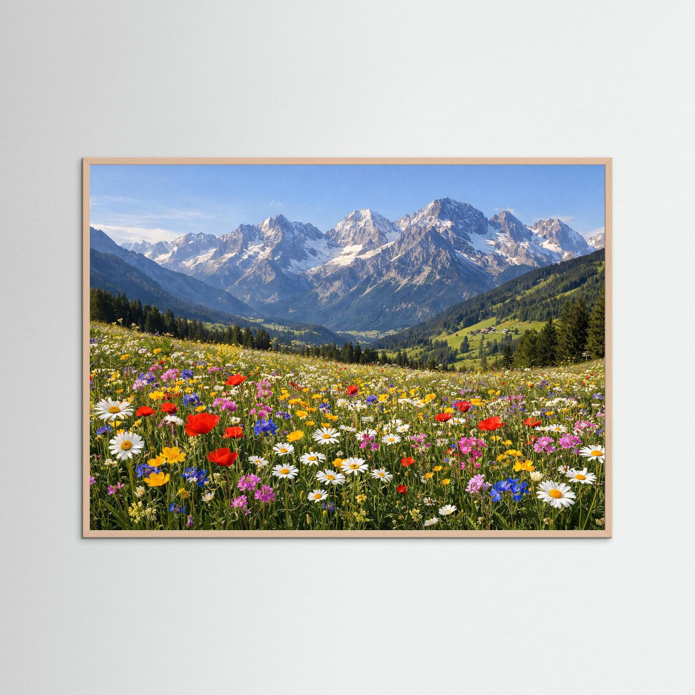 Blühende Alpenwiese vor schroffen Gipfeln | Panorama Berg & Natur Poster Querformat