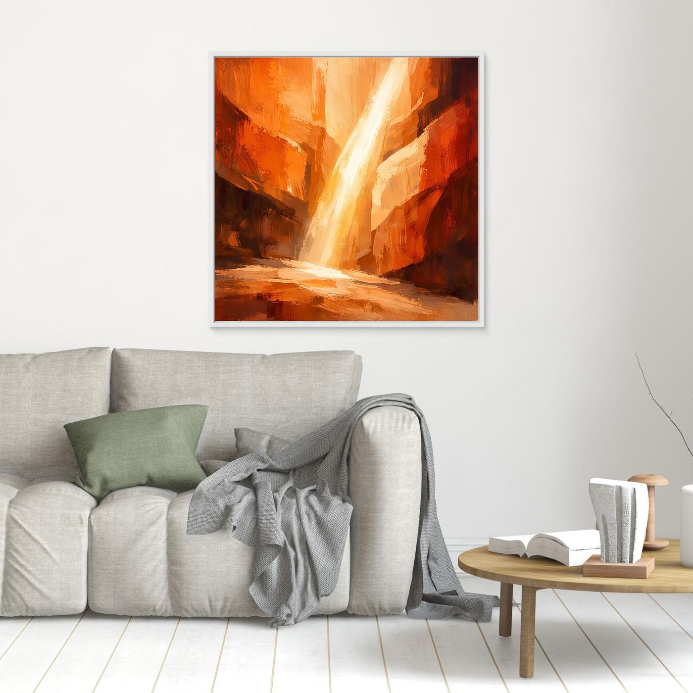 Leinwand Magischer Lichtstrahl im Canyon | Abstraktes Felsen Wandbild