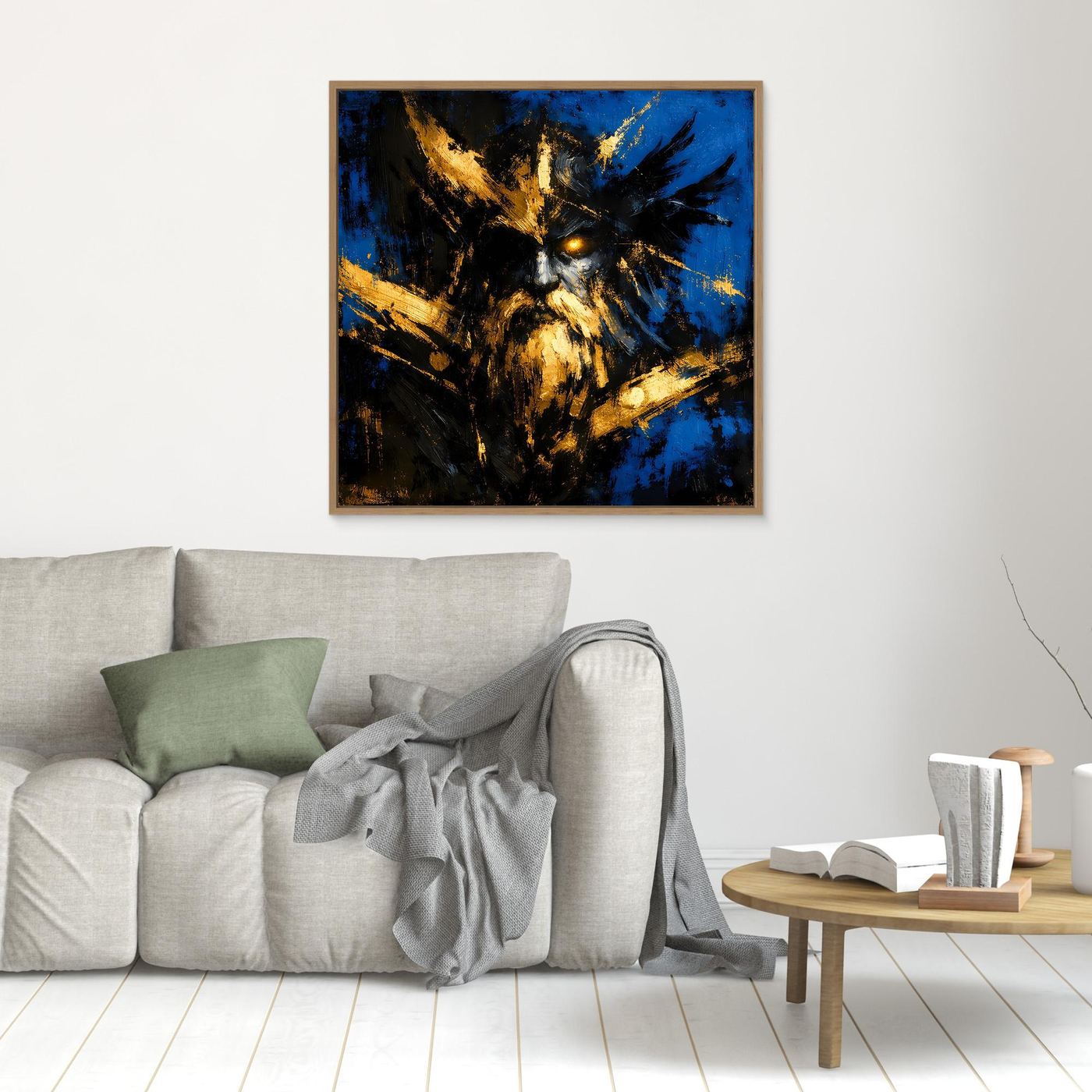 Leinwand Mythischer Nordischer Gott Odin | Abstraktes Wikinger Wandbild