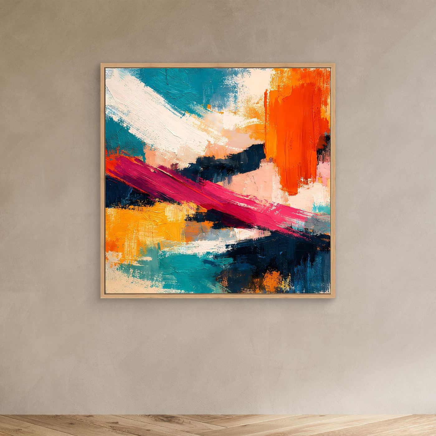Premium Leinwand Modernes Abstraktes Gemälde | Wandbild Farbexplosion im Impasto-Stil