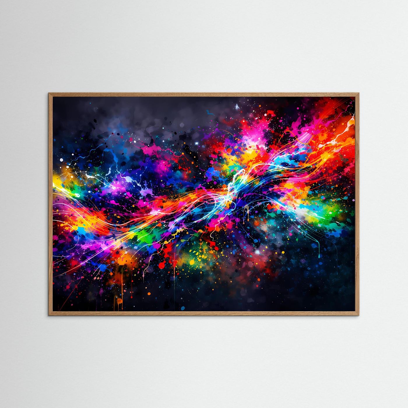 Abstrakte Farbexplosion im Splash Style | Modernes Kunst Poster Querformat