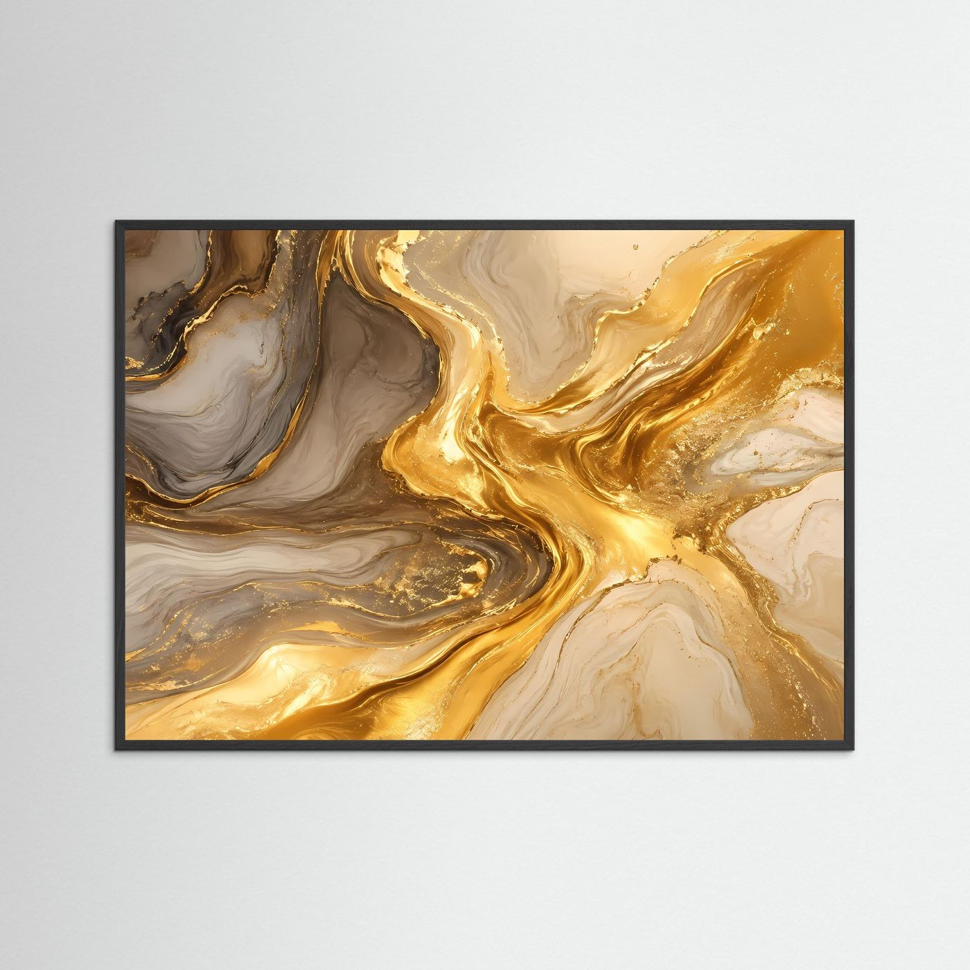 Abstrakte Gold Marmor Kunst | Luxuriöse Alkohol Ink Wandkunst | Elegantes Fluid Art Poster | Moderne Gold Textur | Premium Leinwand