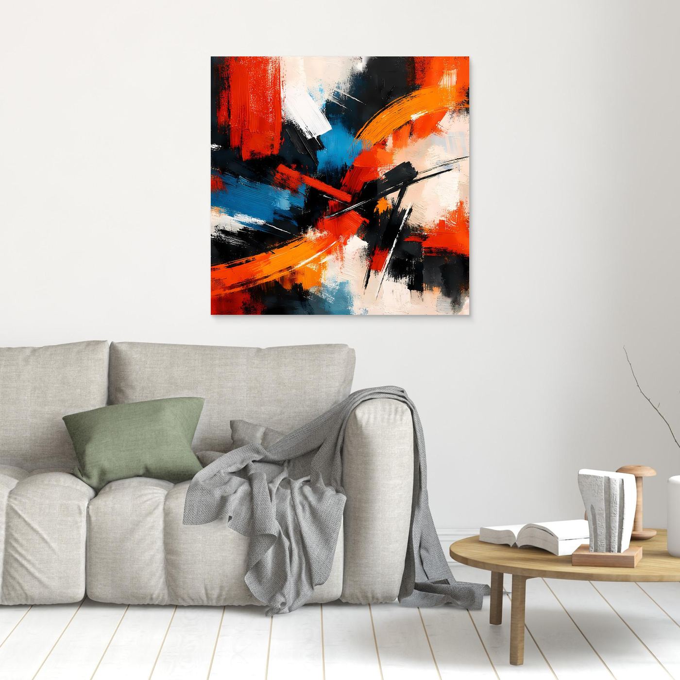 Leinwandbild Abstrakte Farbexplosion | Modernes Expressionistisches Wandbild auf echtem Holzkeilrahmen