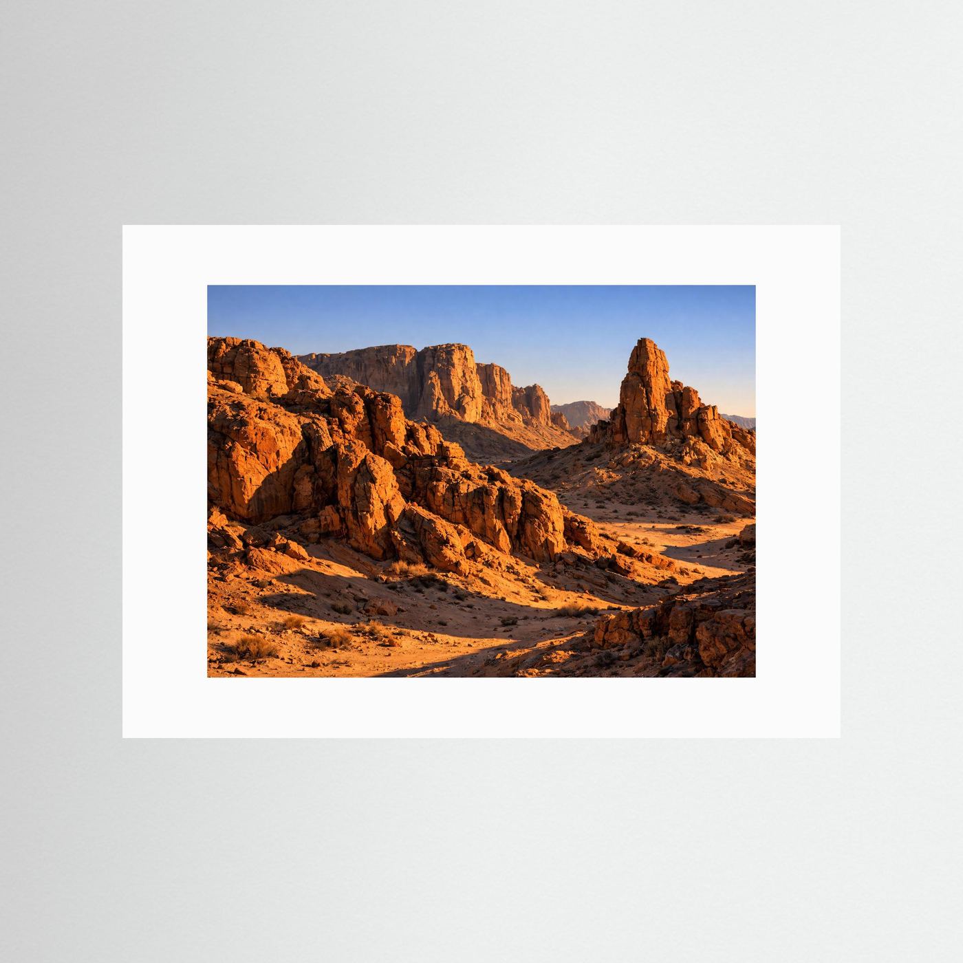 Goldenes Abendlicht im Canyon | Imposante Wüsten- & Felslandschaft Poster Querformat