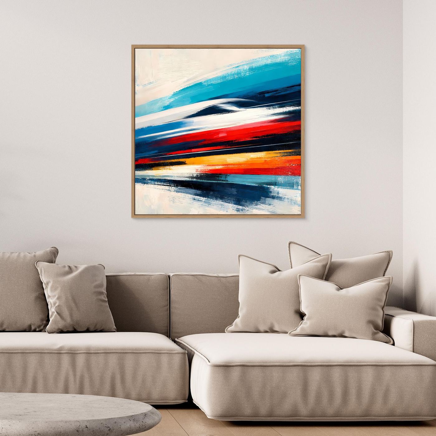 Leinwand Dynamischer Hochgeschwindigkeitszug | Abstraktes Wandbild auf echter Leinwand