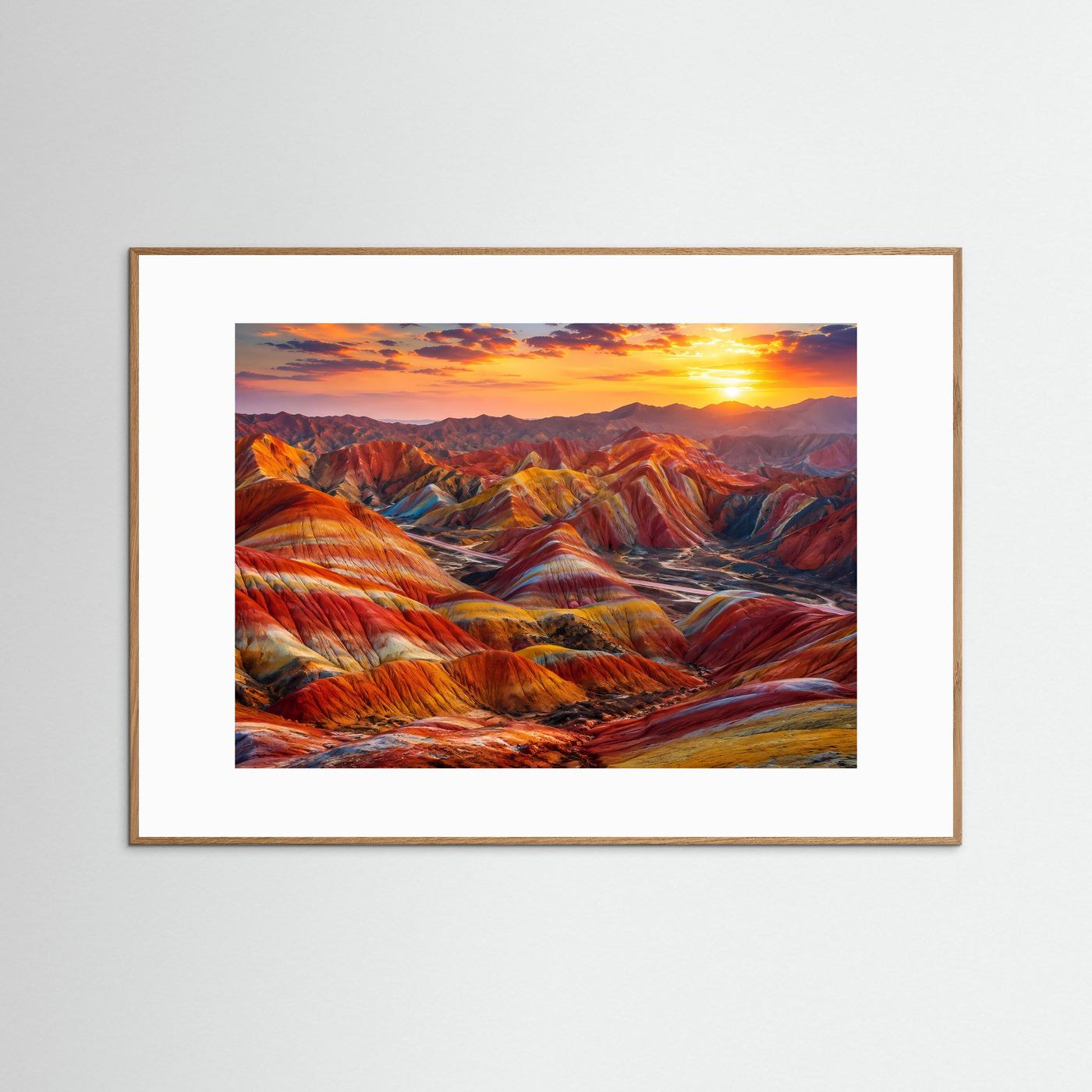 Farbenprächtige Rainbow Mountains | Zhangye Danxia & China Natur Poster