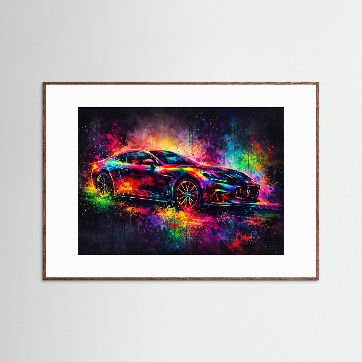 Pulsierende Dynamik & Sportwagen | Moderner Kunst Print Querformat Wandbild