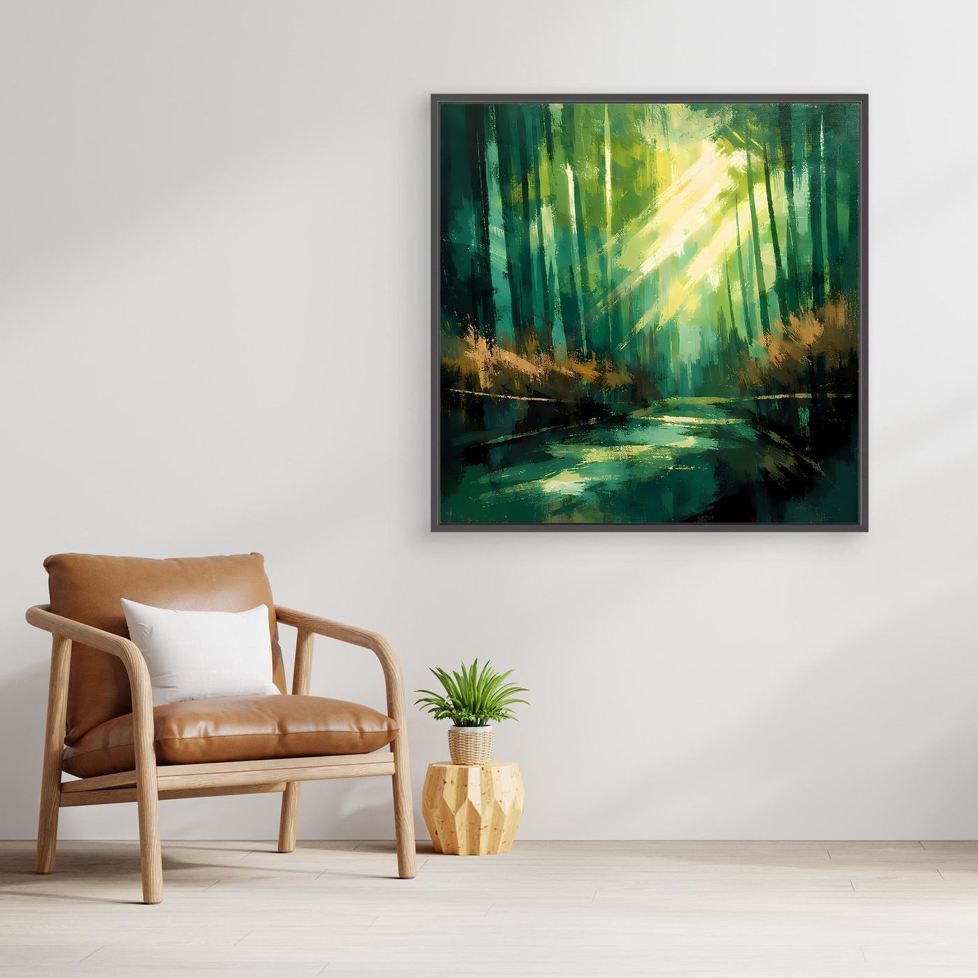 Leinwand Lichtdurchfluteter Zauberwald | Abstraktes Natur Wandbild