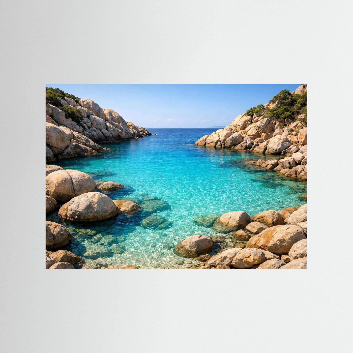 Versteckte TraumBucht im Sonnenschein | Mediterrane Küste & Meer Poster Querformat