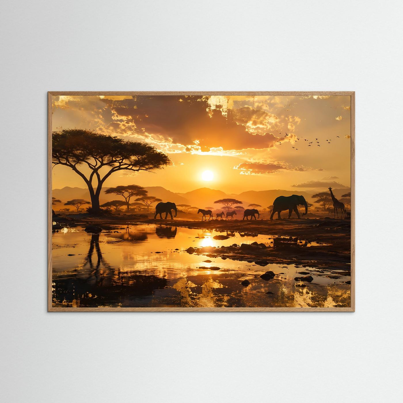 Atemberaubende Savanne bei Sonnenuntergang | Afrika Safari & Tierwelt Poster