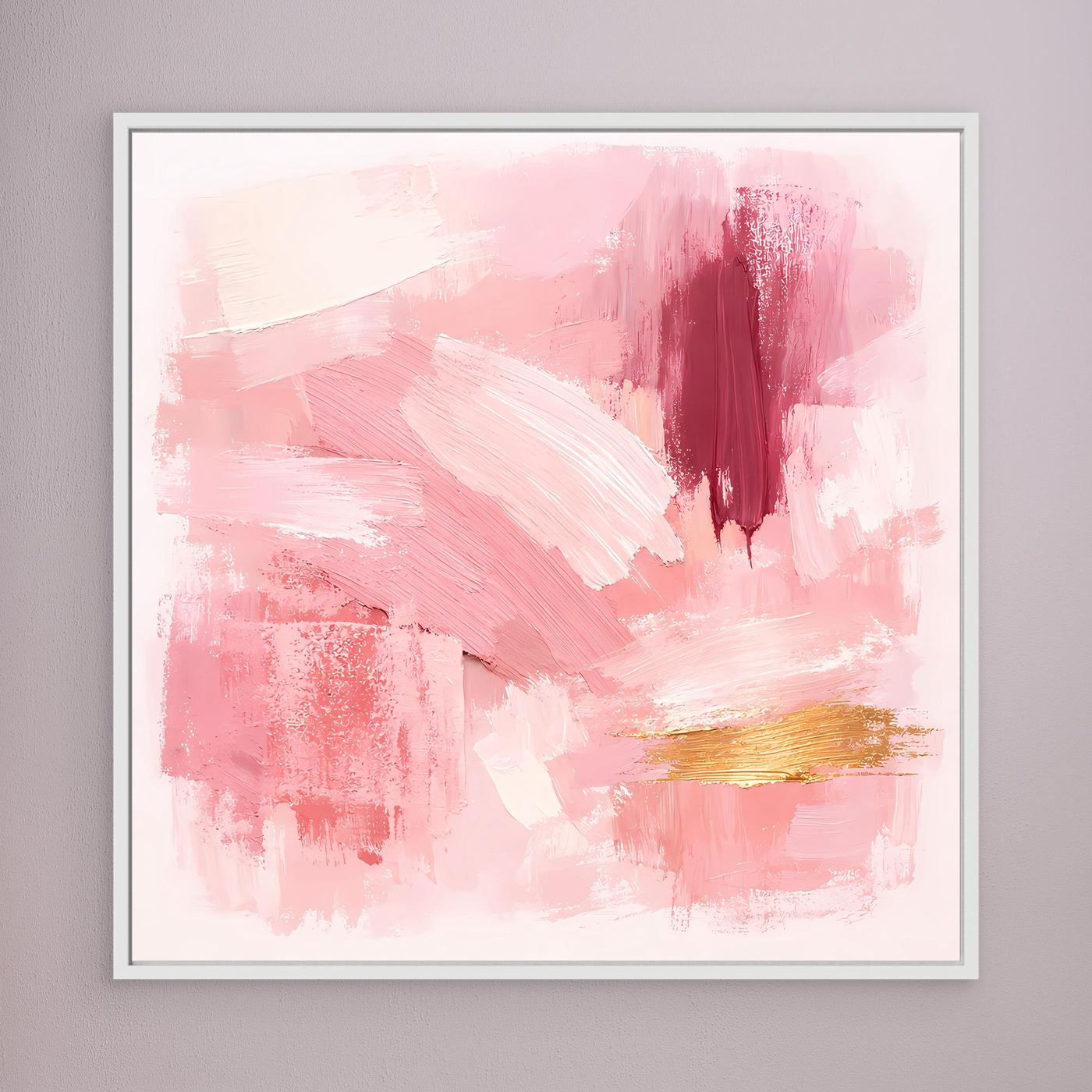 Leinwand Abstraktes Gemälde in Rosa und Gold | Modernes Elegantes Wandbild Pastell